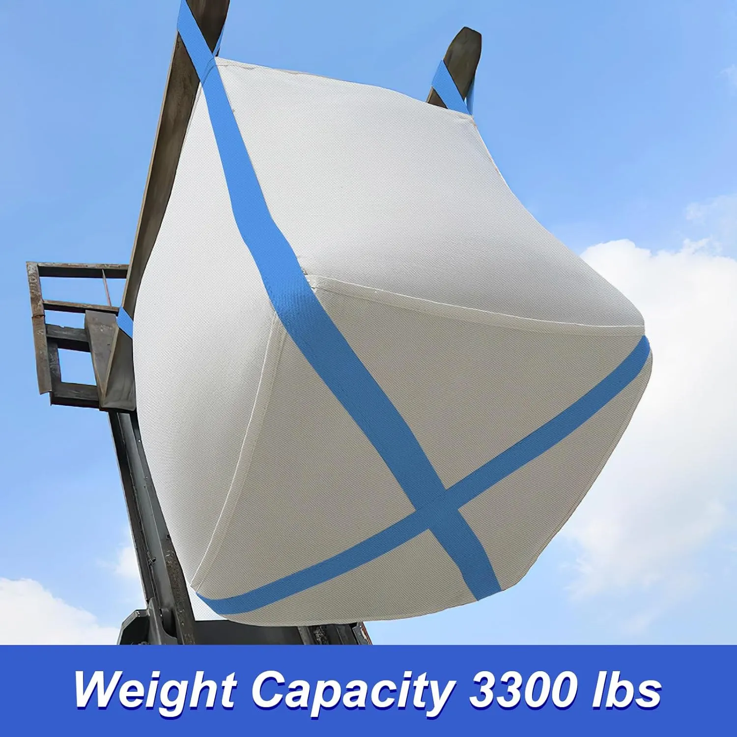 10 Pack FIBC Bulk Bag, 1.5 Ton Bag, 35""L x 35""W x 43""H, 3300lbs SWL, Open Top Flat Bottom, Heavy Duty Bulk Bag for Industry Agriculture