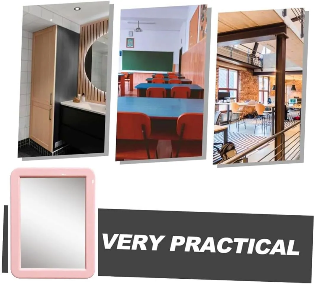 10 Pack Pink Magnetic Locker Mirror,5" x 7" Iocker Mirror Magnetic - Small Mirrors for School Locker, Bathroom, Workshop Toolbox, Office Cabinet,Easy Install