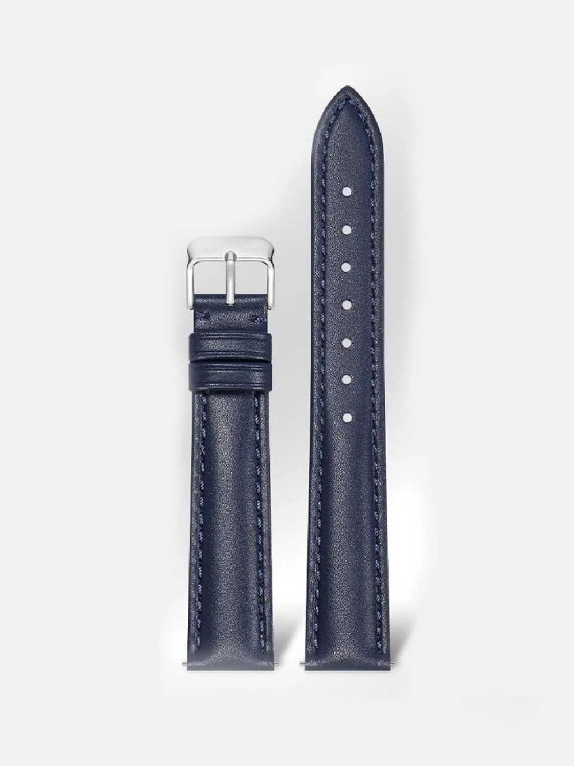 12-22mm Genuine Leather Watchband with Butterfly Buckle Universal Plain Men and Women Watch Strap