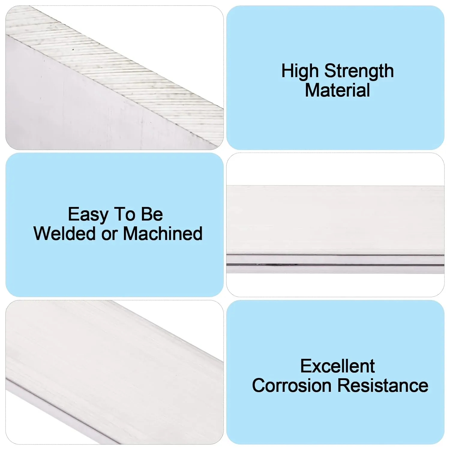 12 Pieces Square Aluminum Flat Bar, 1/8" Thickness X 1" Width X 12" Length Square Aluminum Bar, 6061 Aluminum Flat Plate, 3mm X 25mm X 305mm T6511 Solid New Mill Stock
