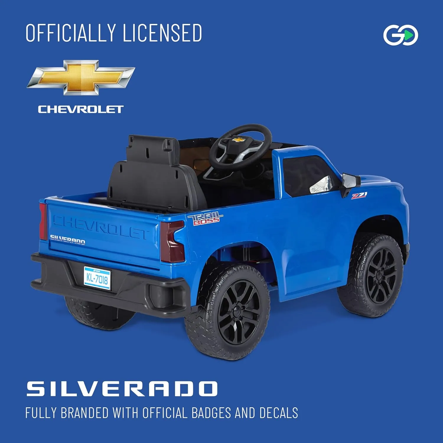 12V Battery Powered Licensed Chevrolet Silverado Kids Ride On Truck Electric Vehicle with Parent Remote Control, High Speed Mode (5 MPH), LED Lights, Retractable Tailgate, & Truck Sounds