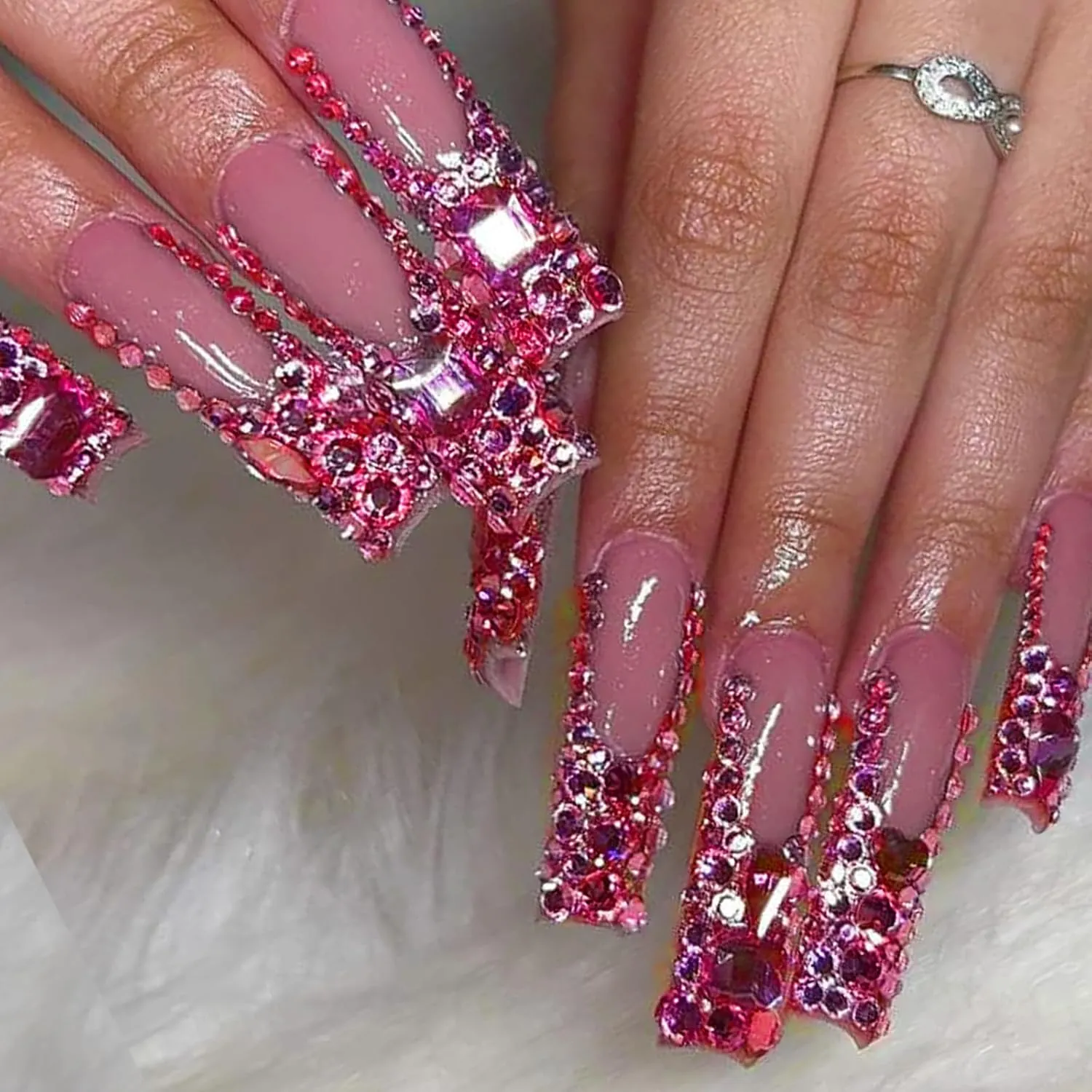 14 Types of 700 Rose Pink Diamonds   2100 Flat Rhinestones Mix 20 Styles Flatback DIY Crafts Rhinestone Crystals 3D Ornament‌s Flat Back Stones Set   Tweezers   Drill Pen