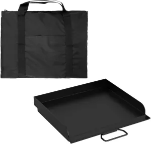 14'' x 16'' Professional Flat Top Steel Griddle with Carry Bag for Camp Chef Grill Pro 60x EX60B EX60P EX60PP EX60LW EX90LW EX280LW and Most of 1/2 Burners Camp Propane Stove Grill