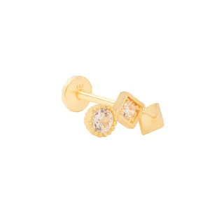 14k Mini curve bar square, and Spike Piercing
