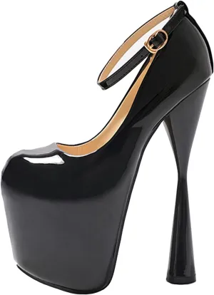 19CM/7.48IN Women Solid Color Round Head Sexy chuny Heel high Heels Sandal Court Shoes Ladies high Heels Sexy Pole Dancer Stripper Heel Stiletto Party Sandals