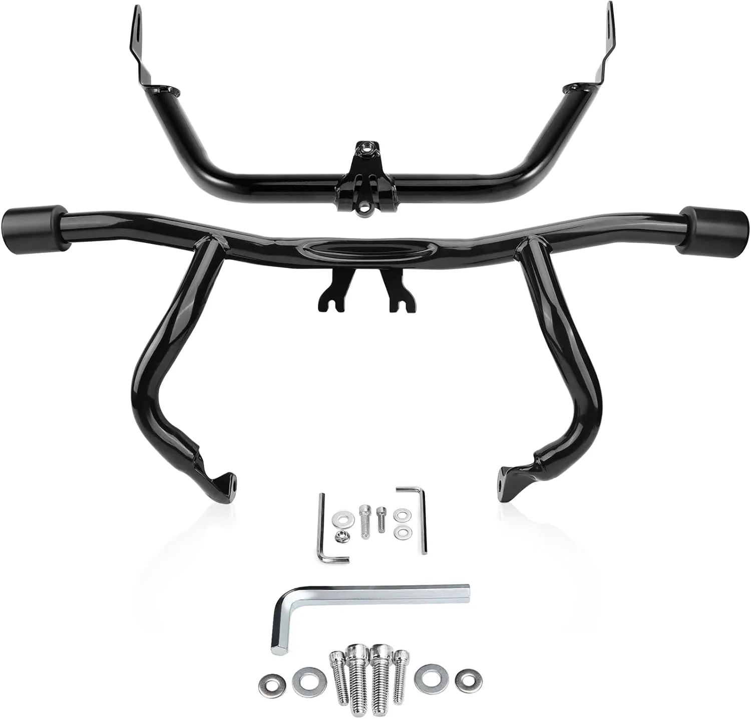 2015-2022 Road Glide Motorcycle Engine Guard Crash Bar Fairing Support Barcket Compatible with Harley Davidson FLTRX FLTRXST FLTRXS FLTRXSE, Gloss Black Flat Out Bar