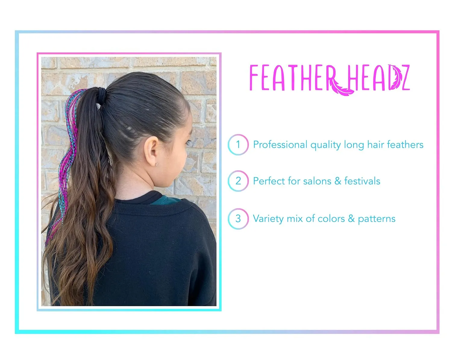 21 Hot Pink & Turquoise Grizzly Color Hair Feathers - 7”- 12” Long - Feathers for Hair Extension, Rooster Feathers DIY Kit - Eye-Catching Design - 10 Micro-link Beads - 100% Real Rooster Feathers