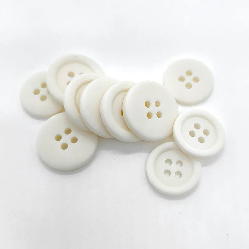 28/32L Black White Grey Navy Blue Round 4-Hole Resin Buttons 100 Pack