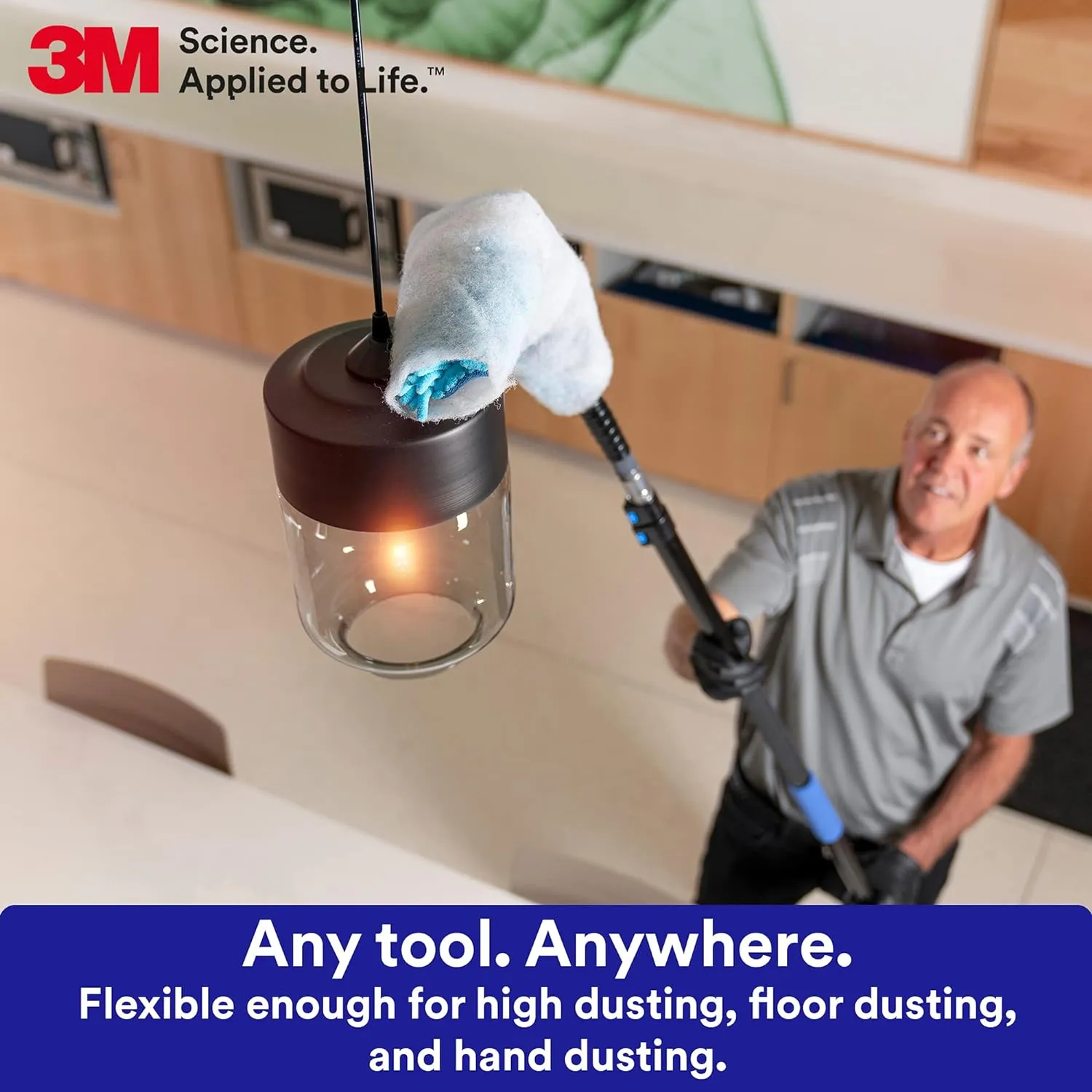 3M Easy Trap Sweep and Dust Sheets, 1 Roll of 60 8" x 6" Sheets, Disposable Easy Sweep Floor Duster, Picks Up 8x More Dirt, Dust, Sand, Hair, Works on Dry or Wet Surfaces, Hardwood Floors, 59152W