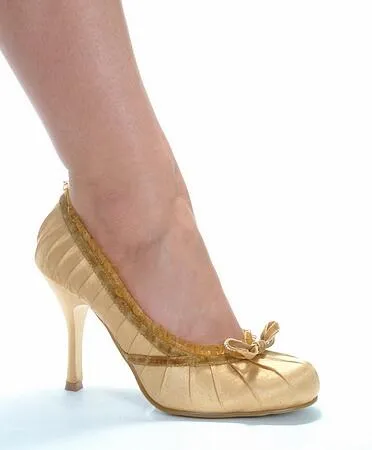 4 inch Heel Satin Pump With Velvet Bow