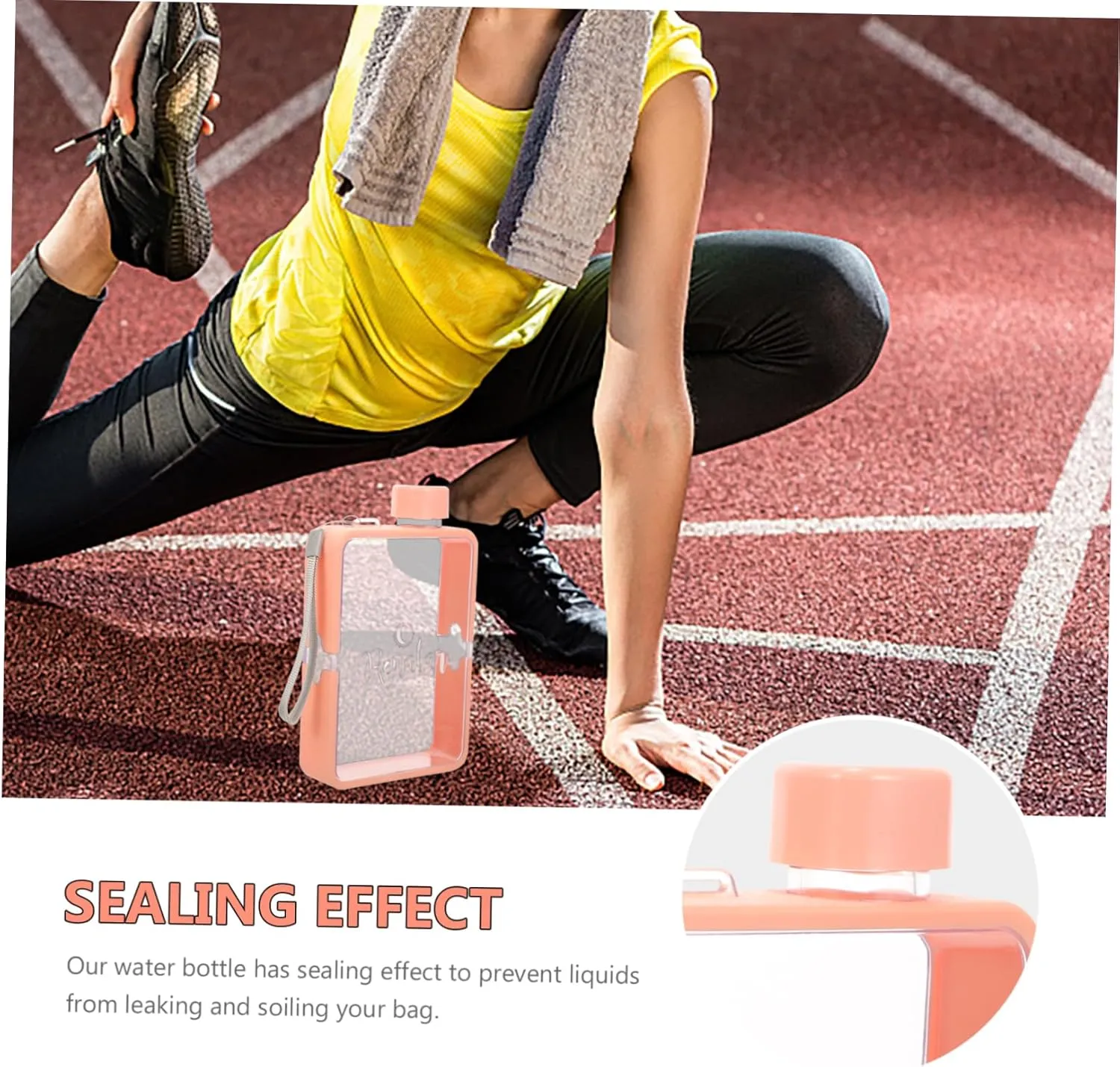 4pcs Pp Material Flat Flask Water Bottle Leakproof Portable and Safe for Fitness Travel and Daily Use Random