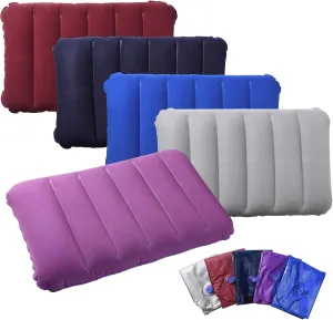 5 Pack Ultralight Inflatable Pillow,Portable Travel Pillow Flocked Fabric for Traveling,Hiking,Camping,Napping(5 Color)