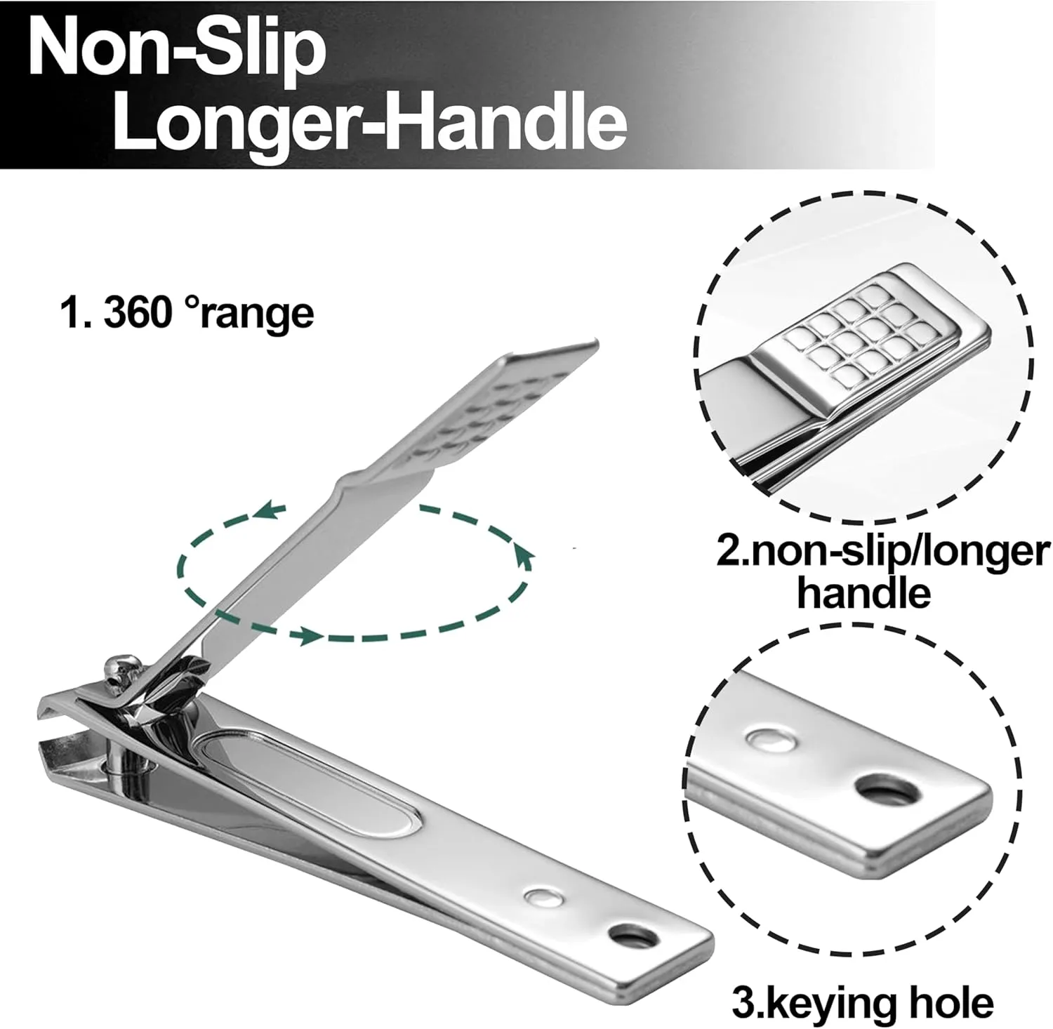 60-Pack Bulk Nail Clippers Individually Wrapped Fingernail Clippers Pack, Non Slip Curved Edge Toe Nail Clippers, Nail Cutter for Thick Nails Women Men Seniors Homeless Care (Silver)