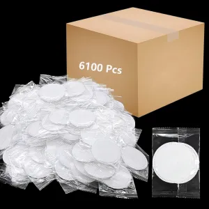 (6100 Pcs) Kheoxusa Individually Wrapped Cotton,Individually Wrapped Cotton Pads,Individually Wrapped Cotton Rounds,Cotton Pads for Face Individual Wrap,Hotel Personal Care Kit Individual Packed-Round