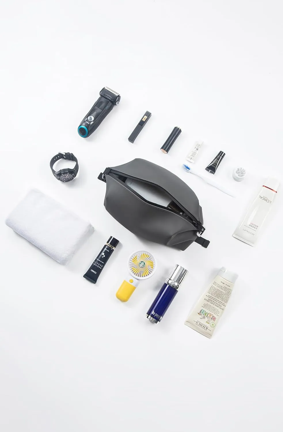 6.5" 3L Large Silicone Dopp Kit,Waterproof Leakproof Toiletry Bag,Foldable Travel Makeup Case for Mens Womens