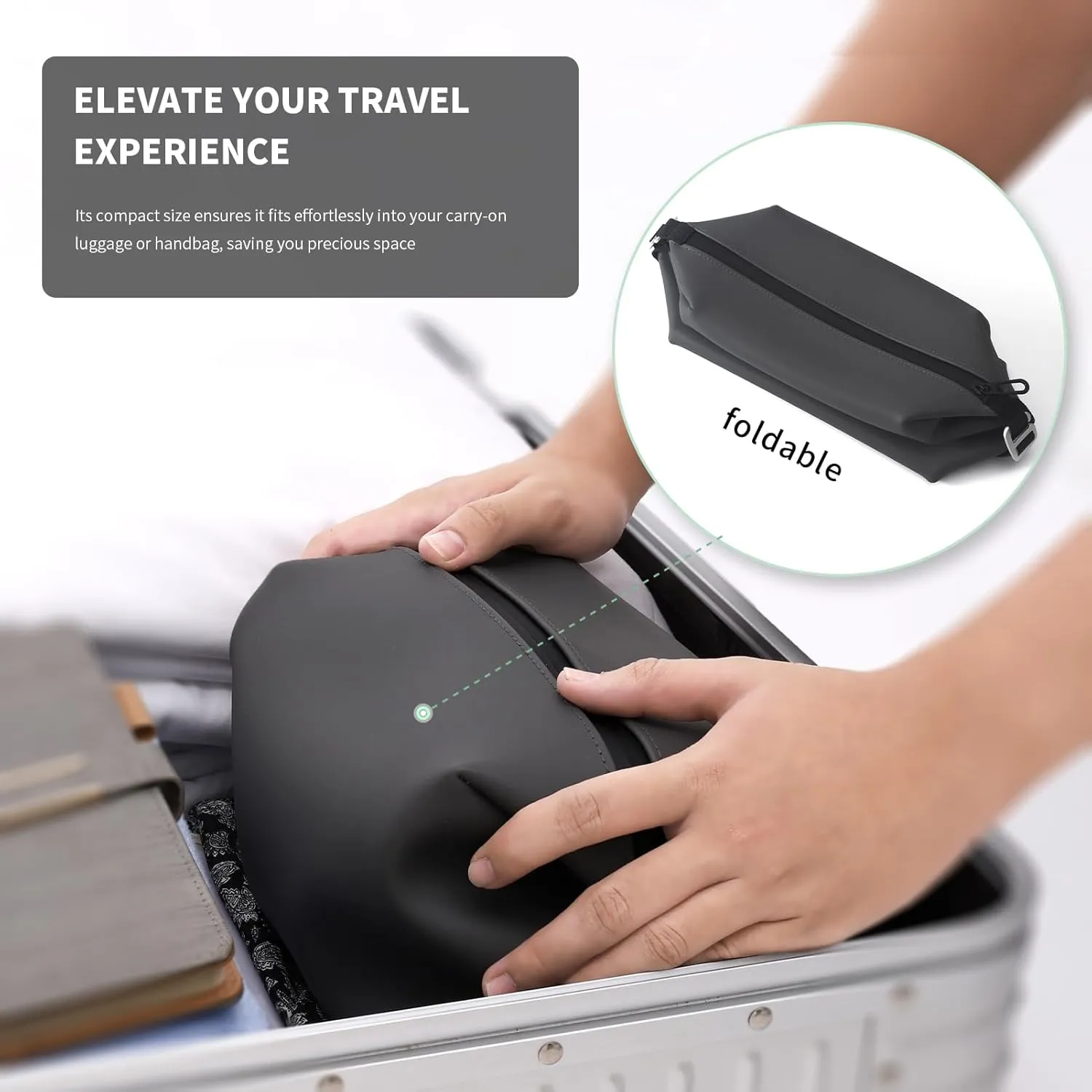 6.5" 3L Large Silicone Dopp Kit,Waterproof Leakproof Toiletry Bag,Foldable Travel Makeup Case for Mens Womens