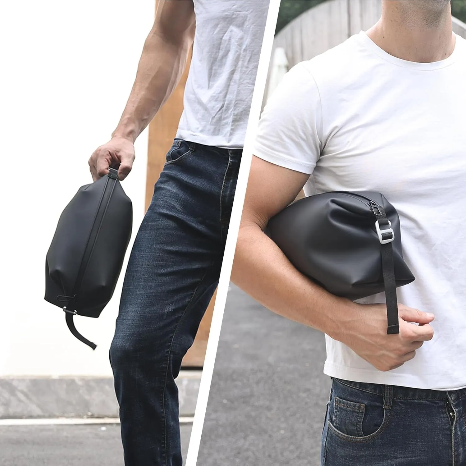 6.5" 3L Large Silicone Dopp Kit,Waterproof Leakproof Toiletry Bag,Foldable Travel Makeup Case for Mens Womens