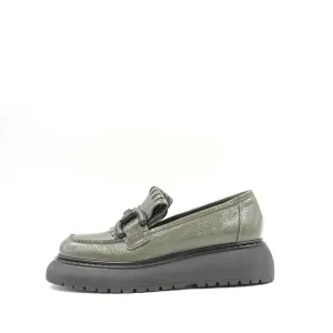 8053 Military Green Women's Platform Loafers