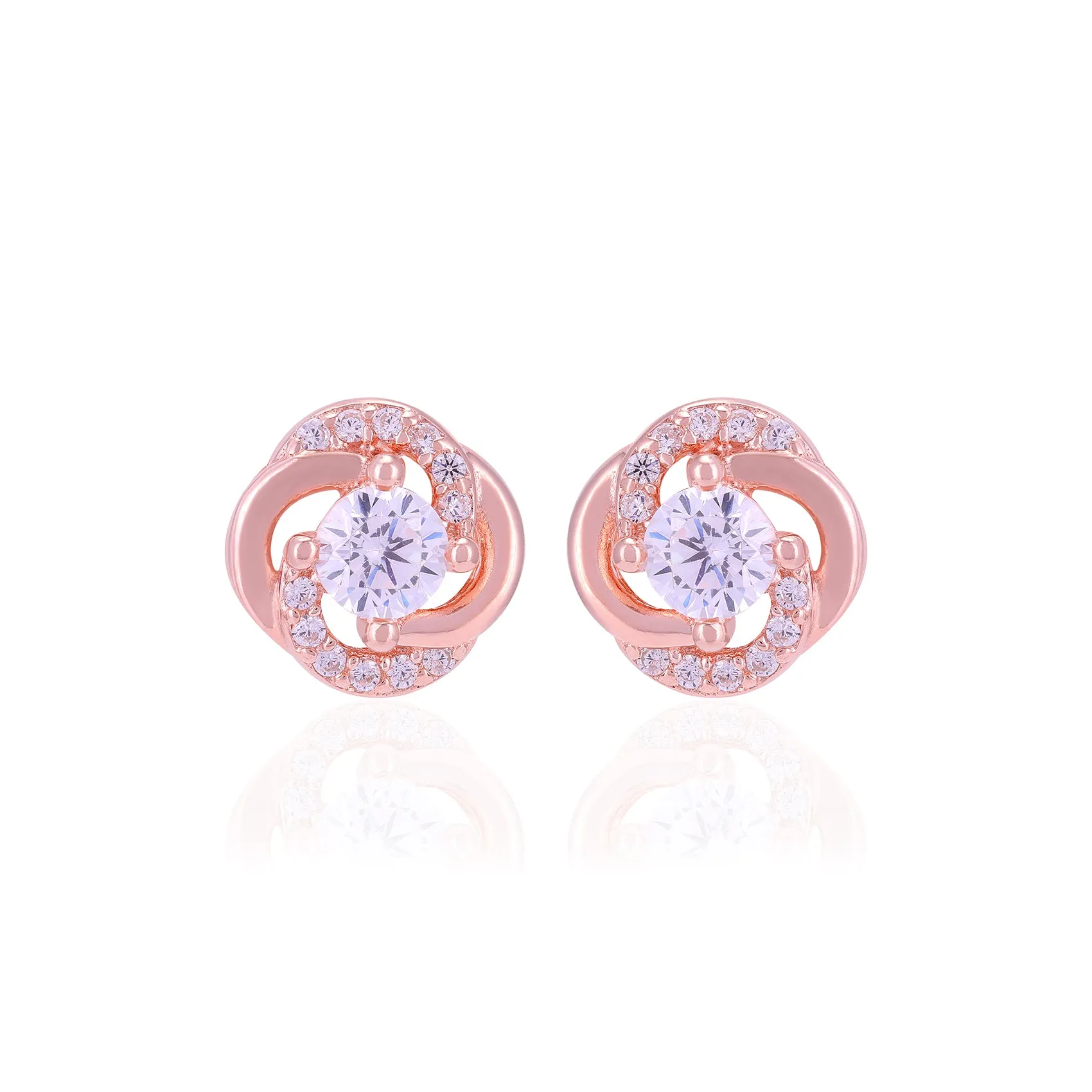 925 Sterling Silver Swirl Wrapped Sleek Stone Earrings For Women