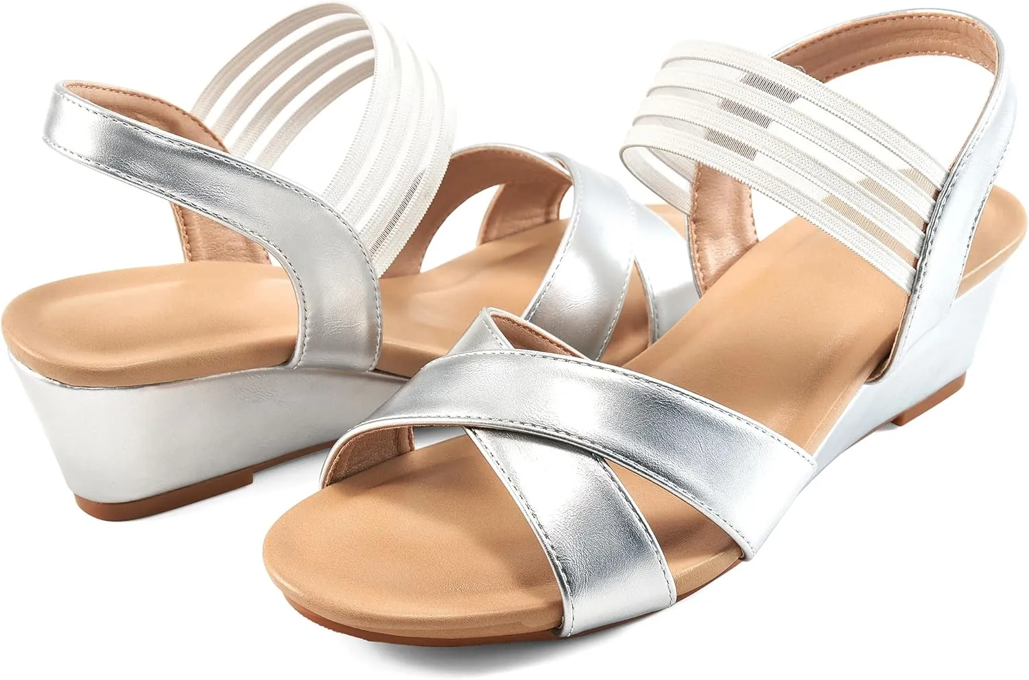 Ablanczoom Wedge Sandals for Women Dressy: Summer Comfortable Ankle Strap Womens Sandal Casual Dressy Wedges Shoes