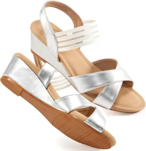Ablanczoom Wedge Sandals for Women Dressy: Summer Comfortable Ankle Strap Womens Sandal Casual Dressy Wedges Shoes