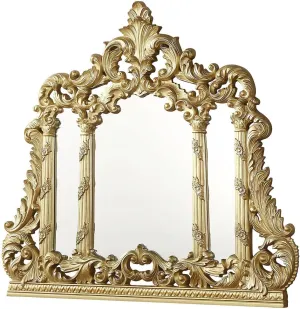 Acme Cabriole Mirror with Floral and Leaf Motifs in Gold