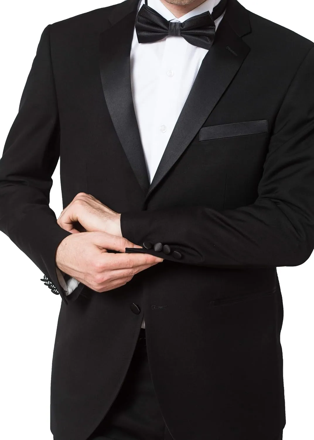 Adam Baker Men's Classic & Slim Fit Two-Piece Formal Tuxedo Suit - Available in Many Sizes & Colors