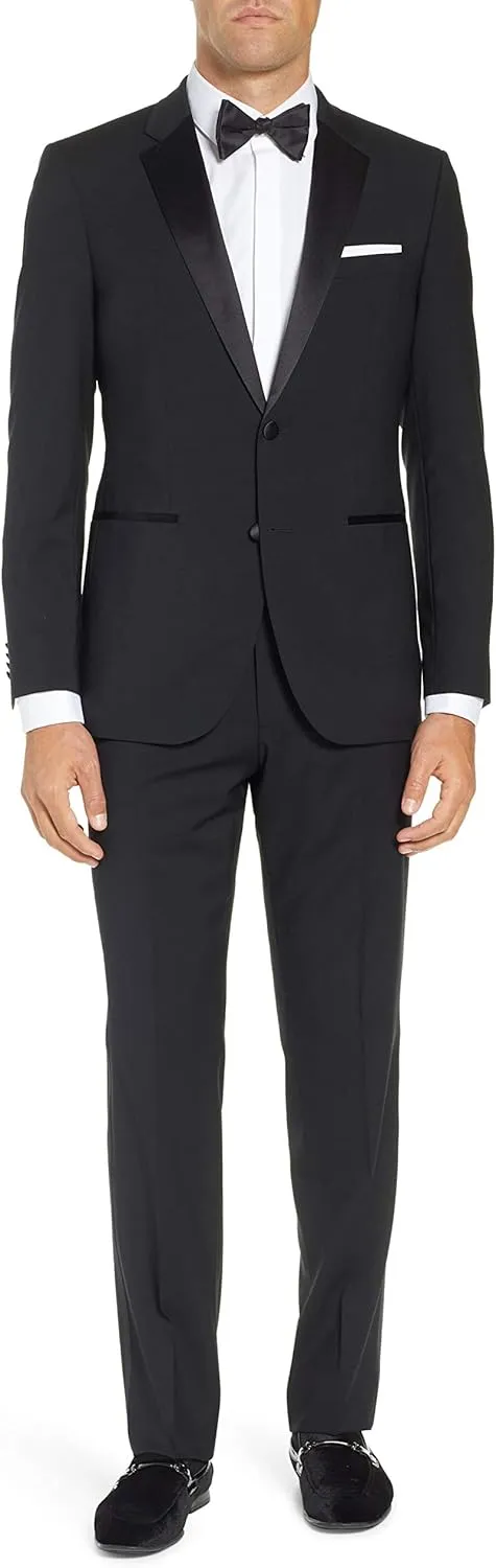 Adam Baker Men's Classic & Slim Fit Two-Piece Formal Tuxedo Suit - Available in Many Sizes & Colors