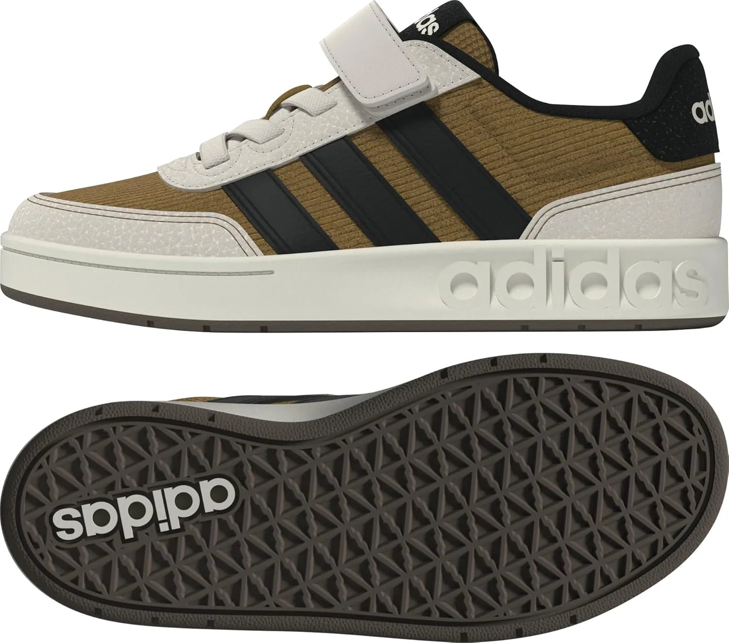 adidas Unisex-Child Breakbase Elastic Lace & Strap Sneaker