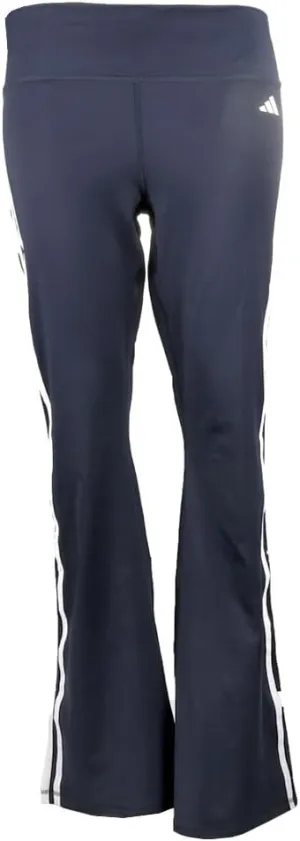 adidas Womens 3 Stripe Flared Leggings Training Casual Moisture Wicking - Blue - Size XXL