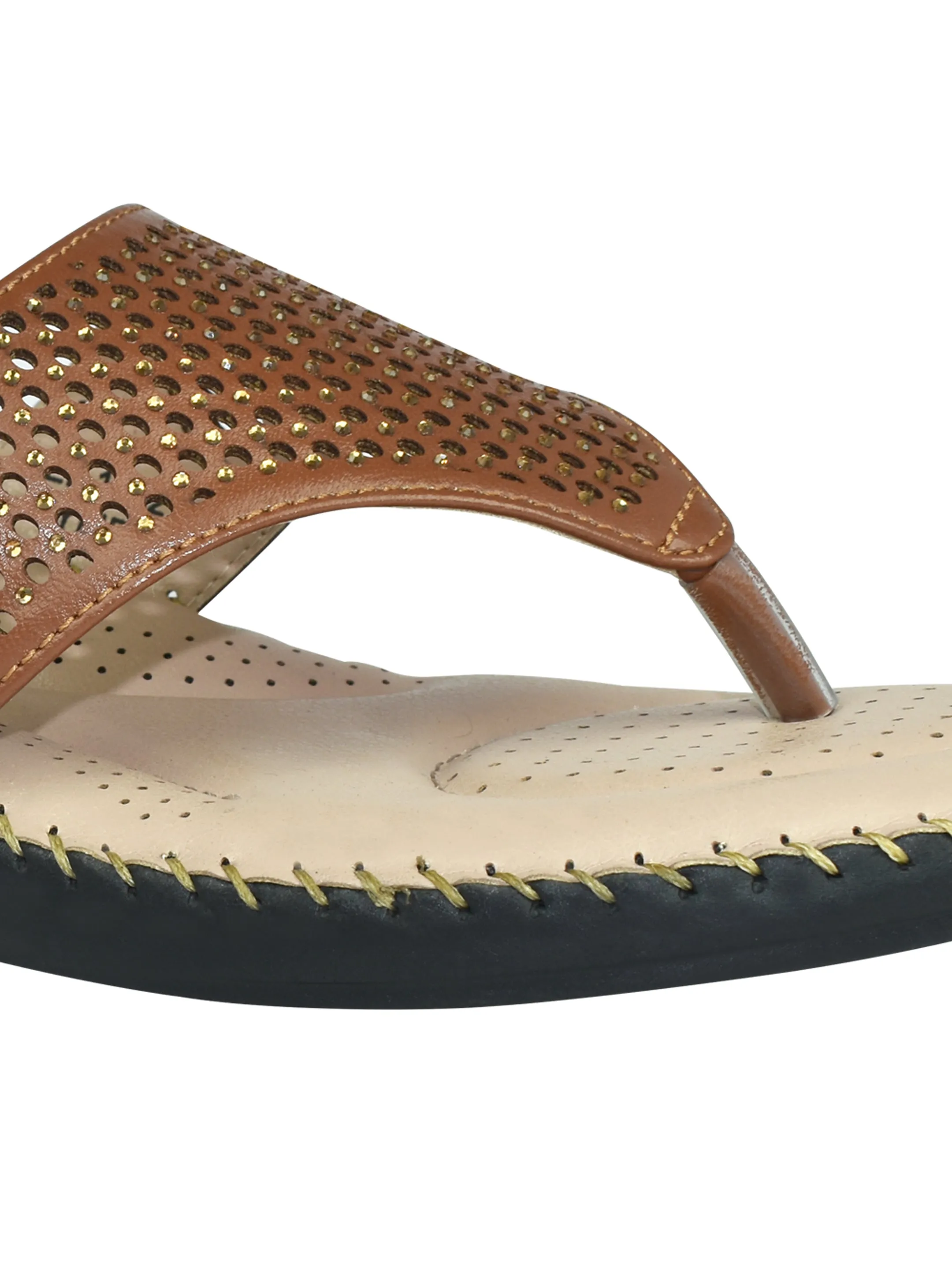 Ajanta Women Tan Flat Sandal EL1002