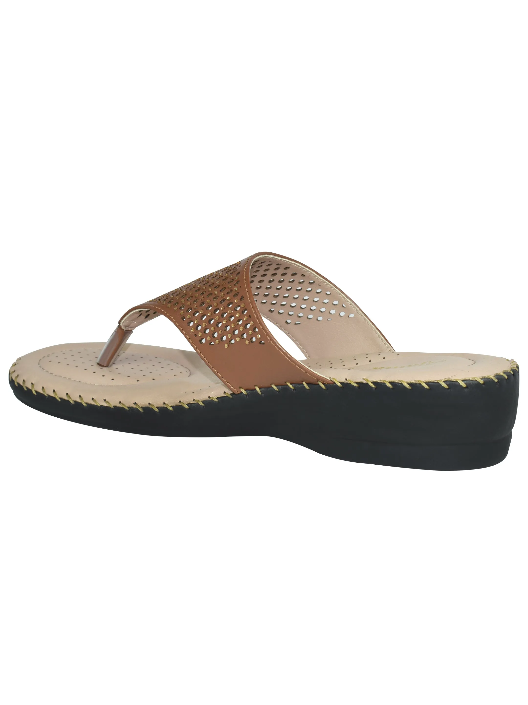 Ajanta Women Tan Flat Sandal EL1002