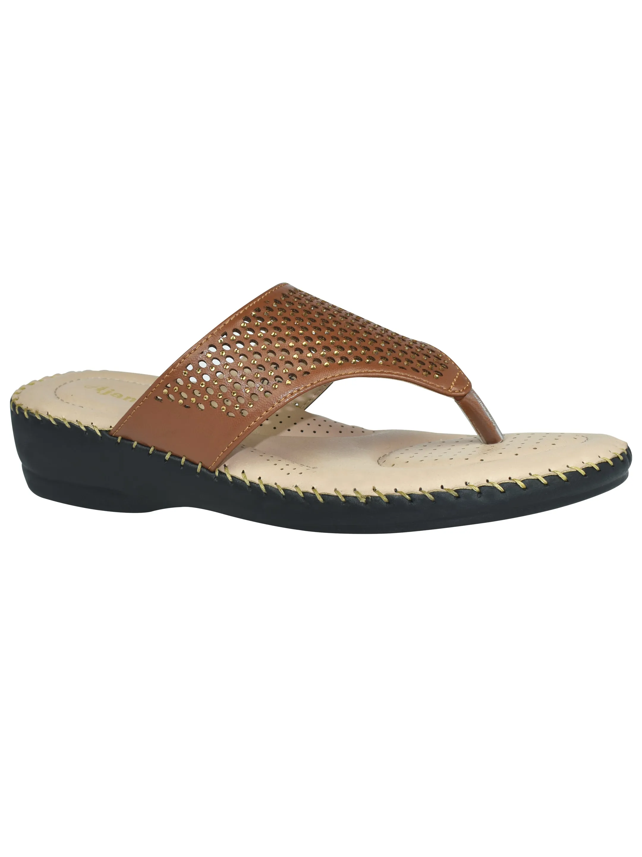 Ajanta Women Tan Flat Sandal EL1002
