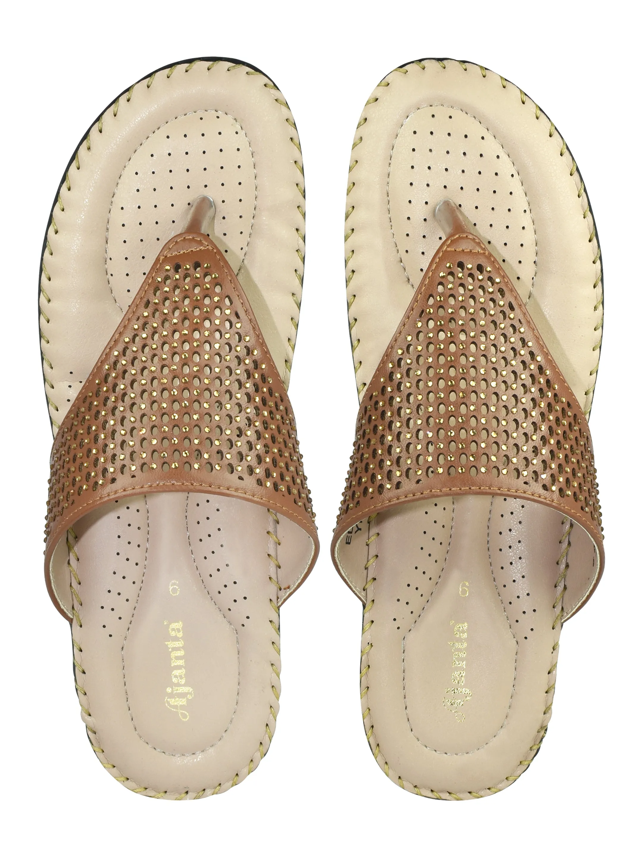 Ajanta Women Tan Flat Sandal EL1002