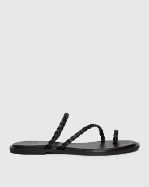 Allegra Sandal - Black Leather