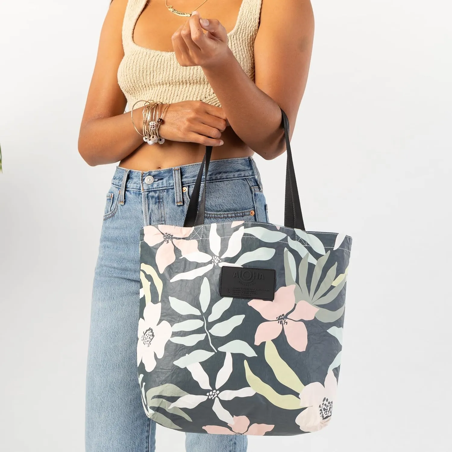 ALOHA Collection Reversible Tote - Splash-Proof Beach & Travel Tote, Easy to Clean (17" x 13")