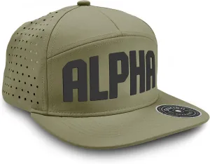 Alpha Workout Hats for Men, 7 Panel Laser Vented Classic Adjustable Snapback Hat Mens Gifts