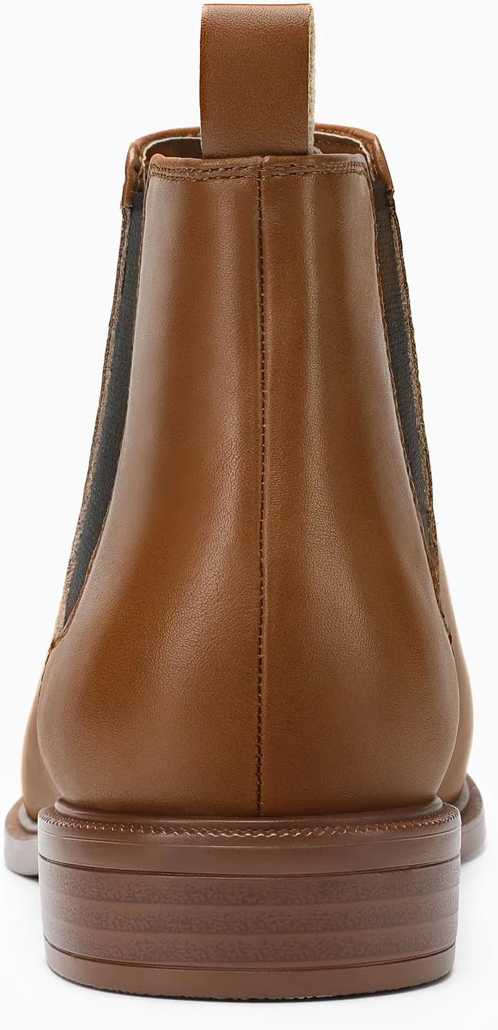 ANJOUFEMME Womens Fall Flat Chelsea Boots, Classic Comfortable Short Ankle Boots, Fashion Dress Booties