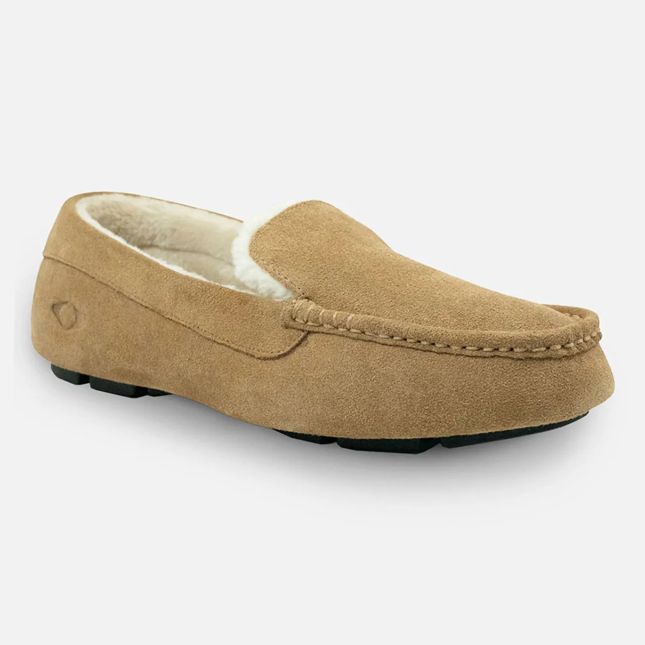 Apexfoot Men's Unisex Orthopedic Moccasin Slipper Camel - Wide (D/2E)