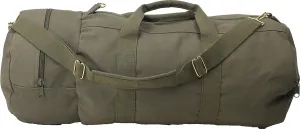 ARMYU Cotton Canvas Large Shoulder Duffle Bag, Olive Drab Military Tote with Straps for Sports, Gym, Work, Everyday, Travel, Camping, Hiking, Overnight, Weekend - Packable, Carryall, Holdall