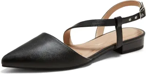 Arromic Slingback Flats for Women Pointed Toe Flat Shoe Comfortable Leather Casual Fashion Dress Work Office Shoes