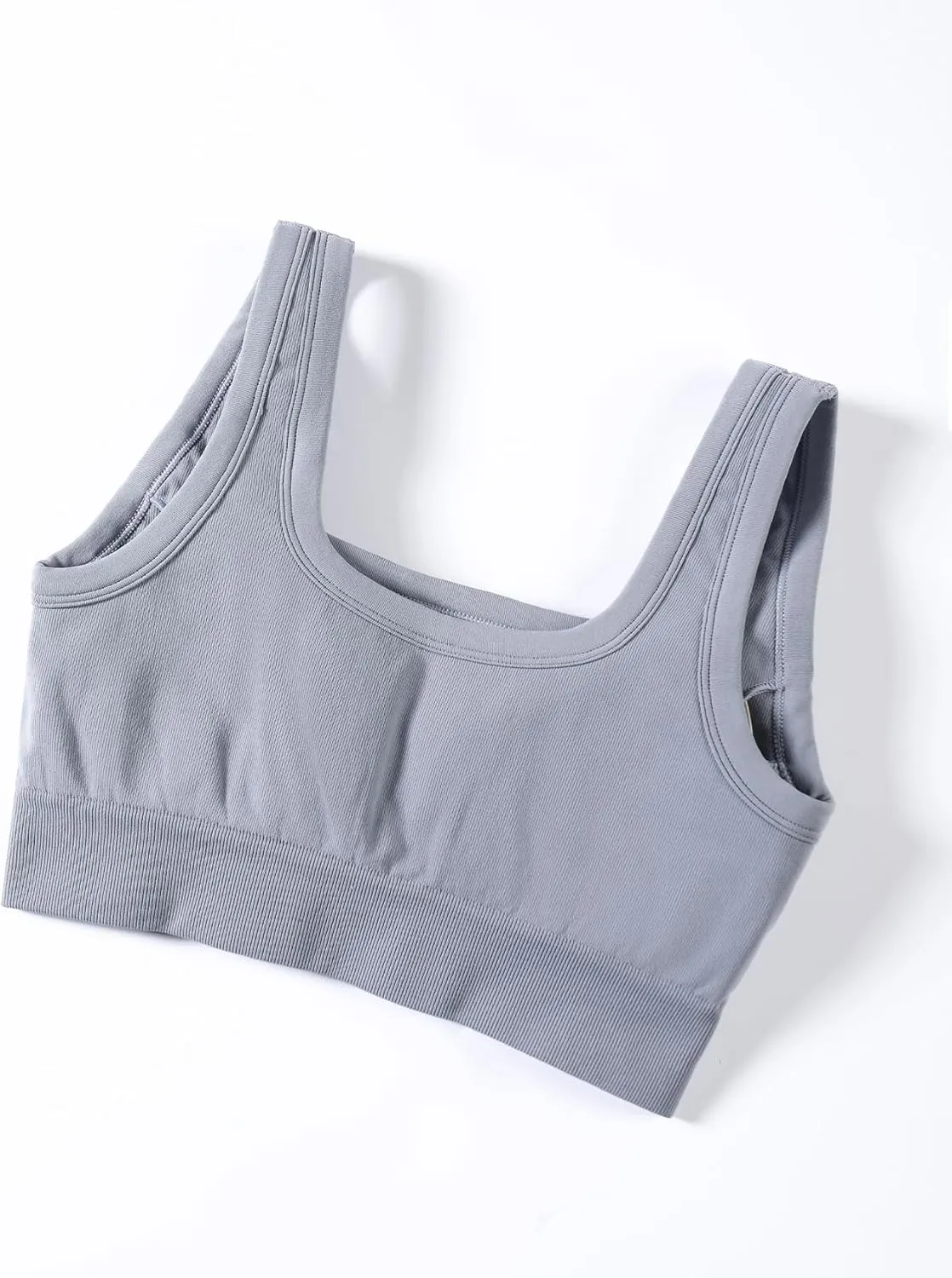 AUROLA Power Sports Bras for Women - Push Up Workout Bra Square Neck Yoga Bra Padded Low Impact Gym Bra Crop Top