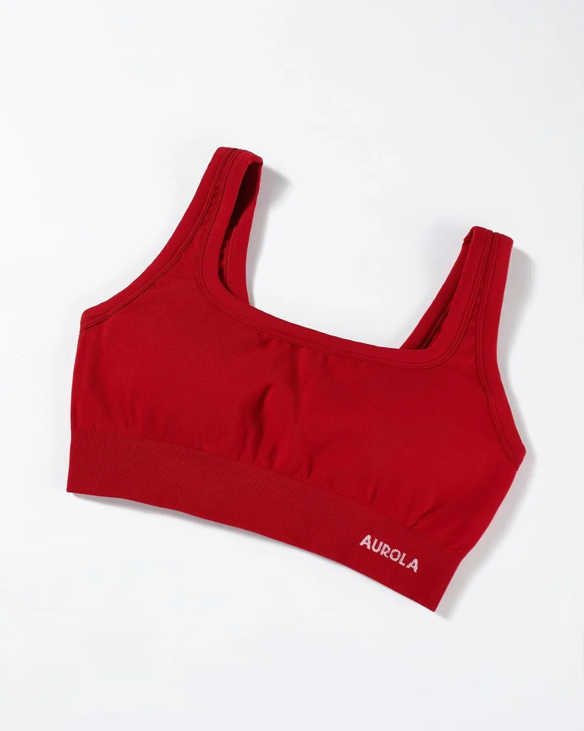 AUROLA Power Sports Bras for Women - Push Up Workout Bra Square Neck Yoga Bra Padded Low Impact Gym Bra Crop Top