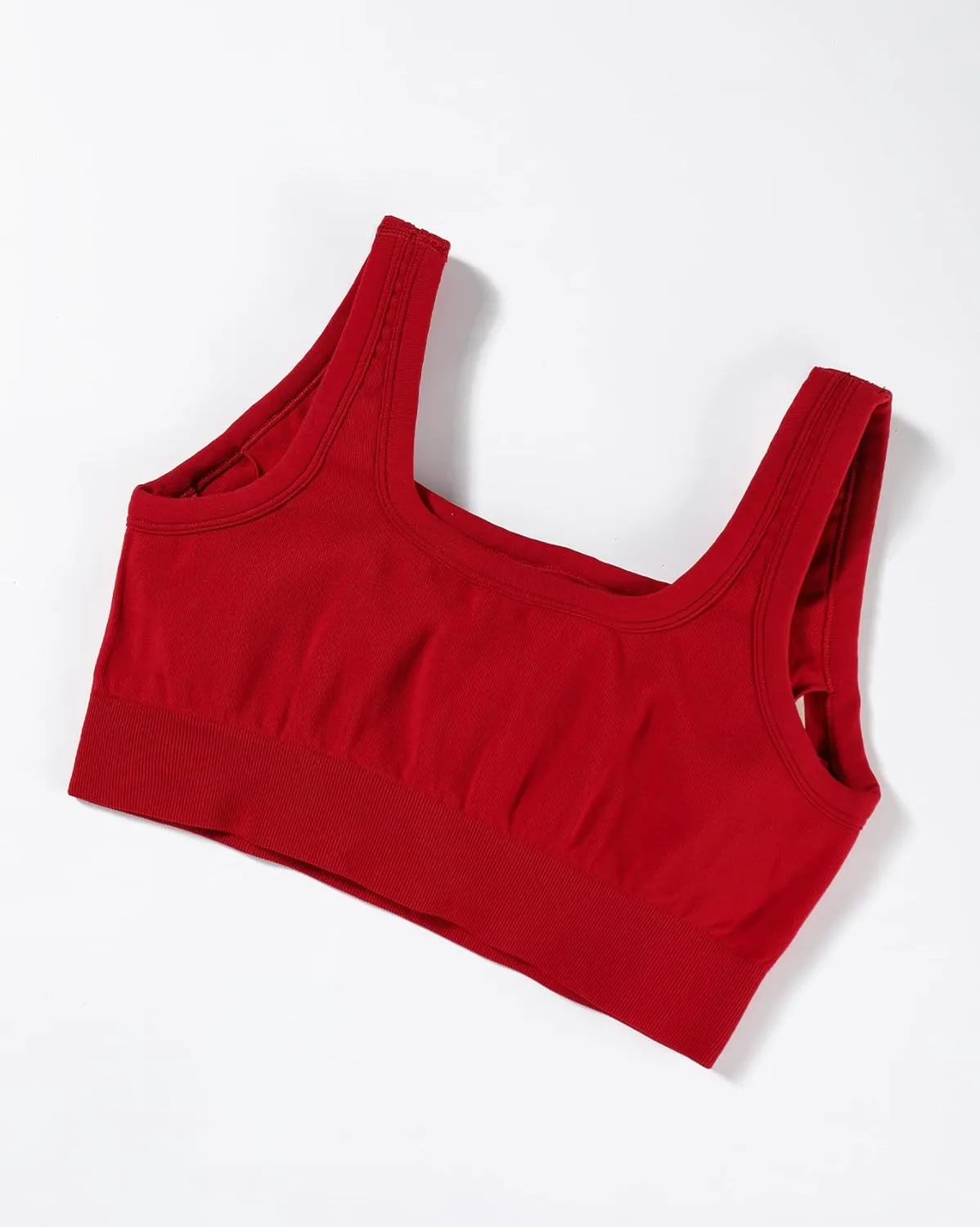 AUROLA Power Sports Bras for Women - Push Up Workout Bra Square Neck Yoga Bra Padded Low Impact Gym Bra Crop Top