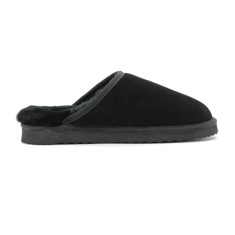 AUS WOOLI UNISEX SHEEPSKIN WOOL Slippers - Black