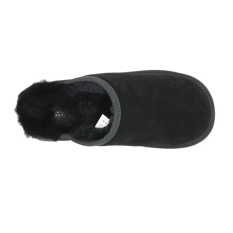 AUS WOOLI UNISEX SHEEPSKIN WOOL Slippers - Black