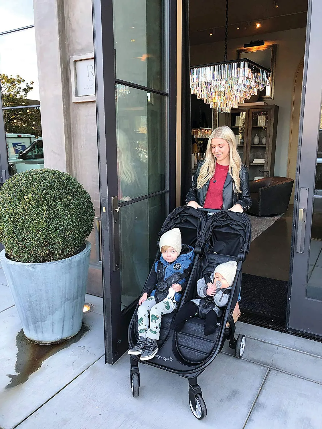 Baby Jogger City Tour 2 Double Stroller Compact & Sleek Twin Design with Easy-To-Maneuver Features Ideal for Growing Kids Plush Imported