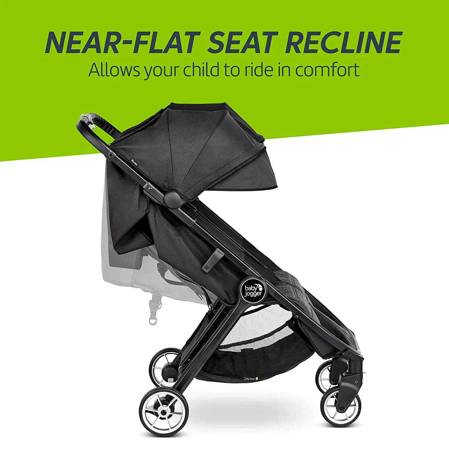Baby Jogger City Tour 2 Double Stroller Compact & Sleek Twin Design with Easy-To-Maneuver Features Ideal for Growing Kids Plush Imported