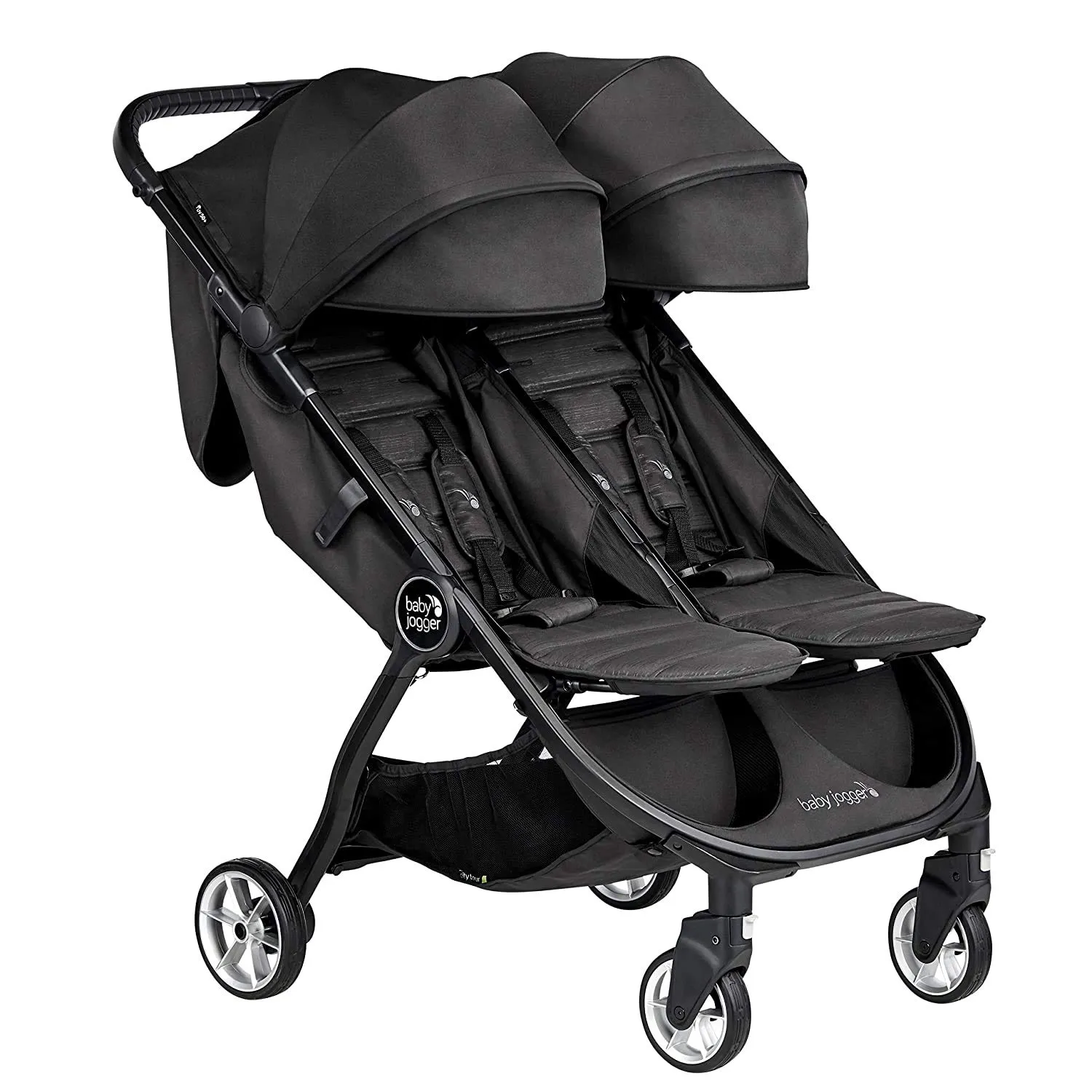Baby Jogger City Tour 2 Double Stroller Compact & Sleek Twin Design with Easy-To-Maneuver Features Ideal for Growing Kids Plush Imported