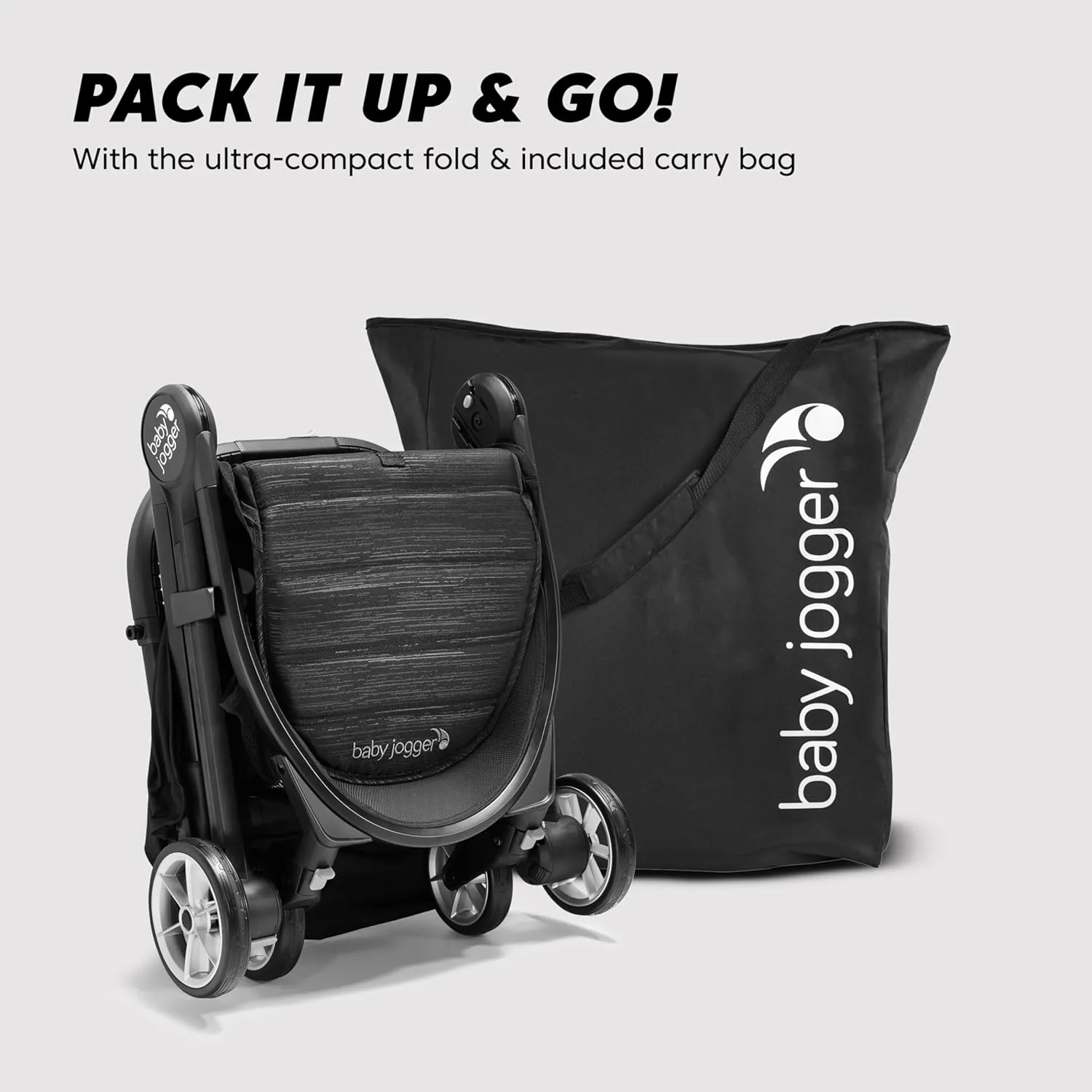 Baby Jogger City Tour 2 Ultra-Compact Carry-On Approved Travel Stroller in Pitch Black Lightweight Easy Fold Ideal for Traveling and Everyday Adventures